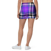 Black Purple Plaid Tartan Mini Skirt-grizzshop