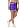 Black Purple Plaid Tartan Mini Skirt-grizzshop