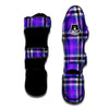 Black Purple Plaid Tartan Muay Thai Shin Guard-grizzshop