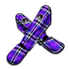 Black Purple Plaid Tartan Muay Thai Shin Guard-grizzshop