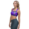 Black Purple Plaid Tartan Sports Bra-grizzshop