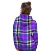 Black Purple Plaid Tartan Women's Hoodie-grizzshop