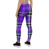 Black Purple Plaid Tartan Women's Leggings-grizzshop