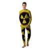 Black Radioactive On Yellow Print Men's Pajamas-grizzshop