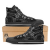 Black Rose Print Black High Top Shoes-grizzshop