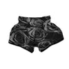 Black Rose Print Muay Thai Boxing Shorts-grizzshop