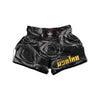 Black Rose Print Muay Thai Boxing Shorts-grizzshop