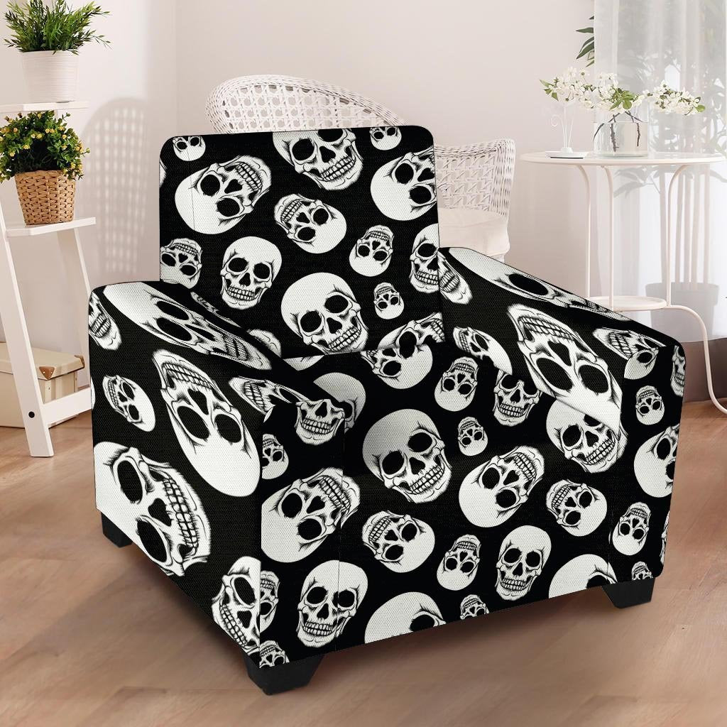 Black Skull Armchair Cover-grizzshop