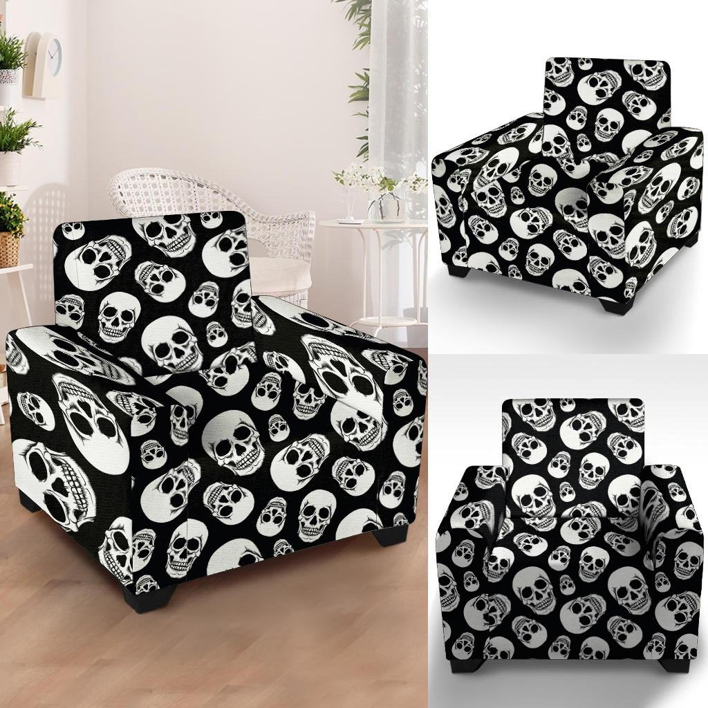 Black Skull Armchair Cover-grizzshop