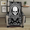 Black Skull Bandana Print Armchair Protector-grizzshop