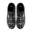 Black Skull Bandana Print Black Low Top Sneakers-grizzshop