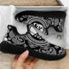 Black Skull Bandana Print Black Walking Shoes-grizzshop