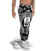 Black Skull Bandana Print Men's Leggings-grizzshop