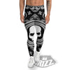 Black Skull Bandana Print Men's Leggings-grizzshop