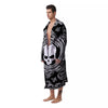 Black Skull Bandana Print Men's Robe-grizzshop