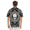 Black Skull Bandana Print Men's Short Sleeve Shirts-grizzshop