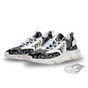 Black Skull Bandana Print White Gym Shoes-grizzshop