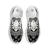 Black Skull Bandana Print White Running Shoes-grizzshop