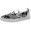 Black Skull Bandana Print White Slip On Shoes-grizzshop