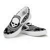 Black Skull Bandana Print White Slip On Shoes-grizzshop