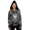 Black Skull Bandana Print Women's Bomber Jacket-grizzshop