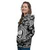 Black Skull Bandana Print Women's Hoodie-grizzshop