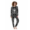 Black Skull Bandana Print Women's Pajamas-grizzshop