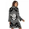 Black Skull Bandana Print Women's Robe-grizzshop