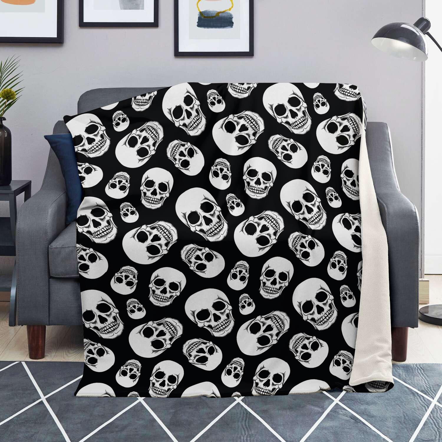 Black Skull Blanket-grizzshop