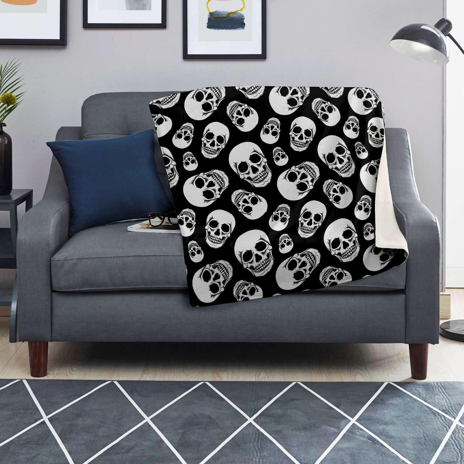 Black Skull Blanket-grizzshop