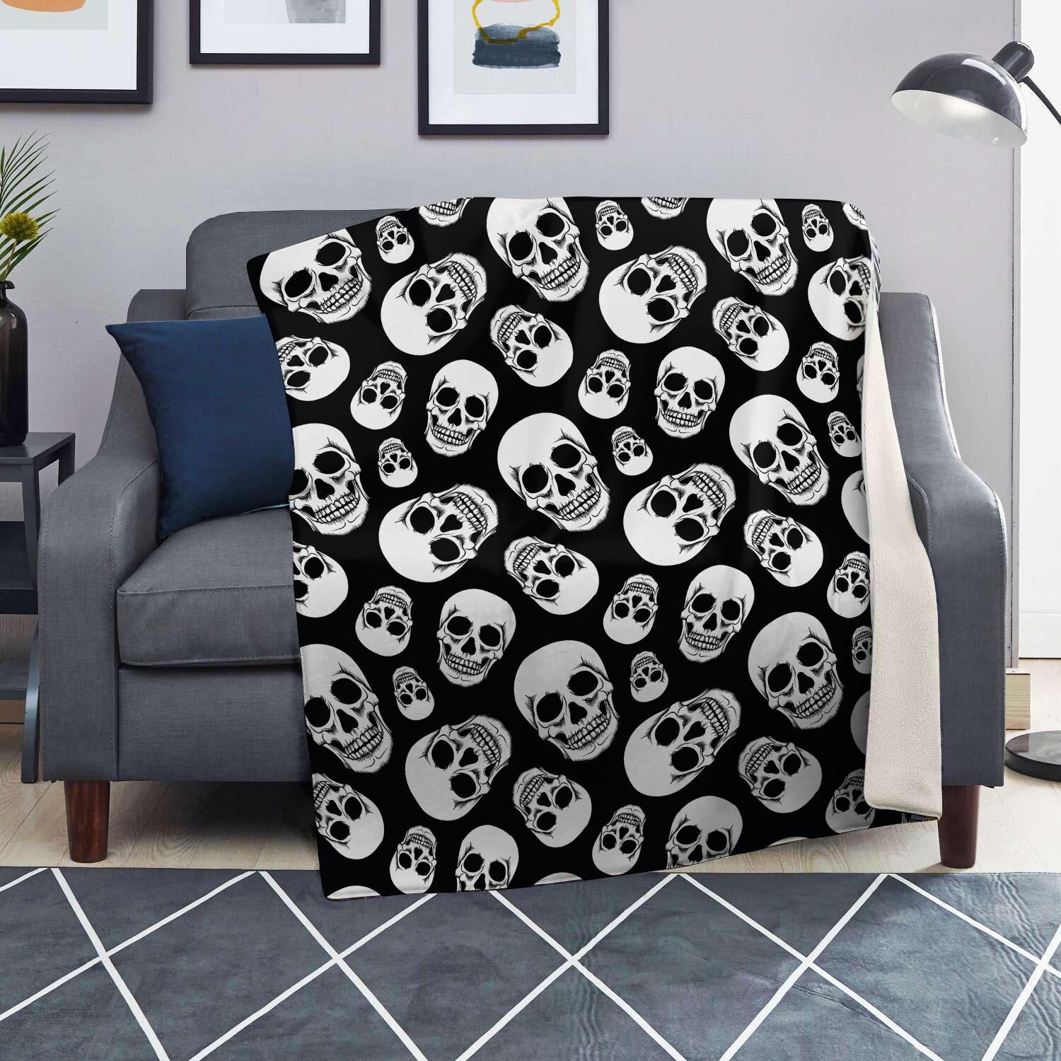 Black Skull Blanket-grizzshop