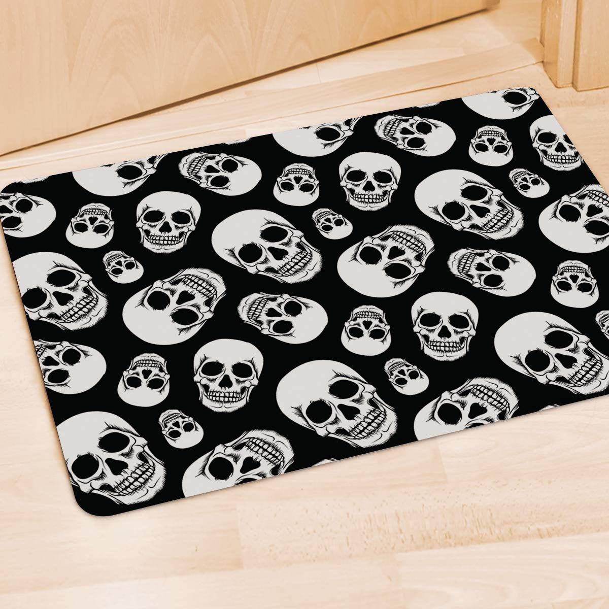 Black Skull Door Mat-grizzshop