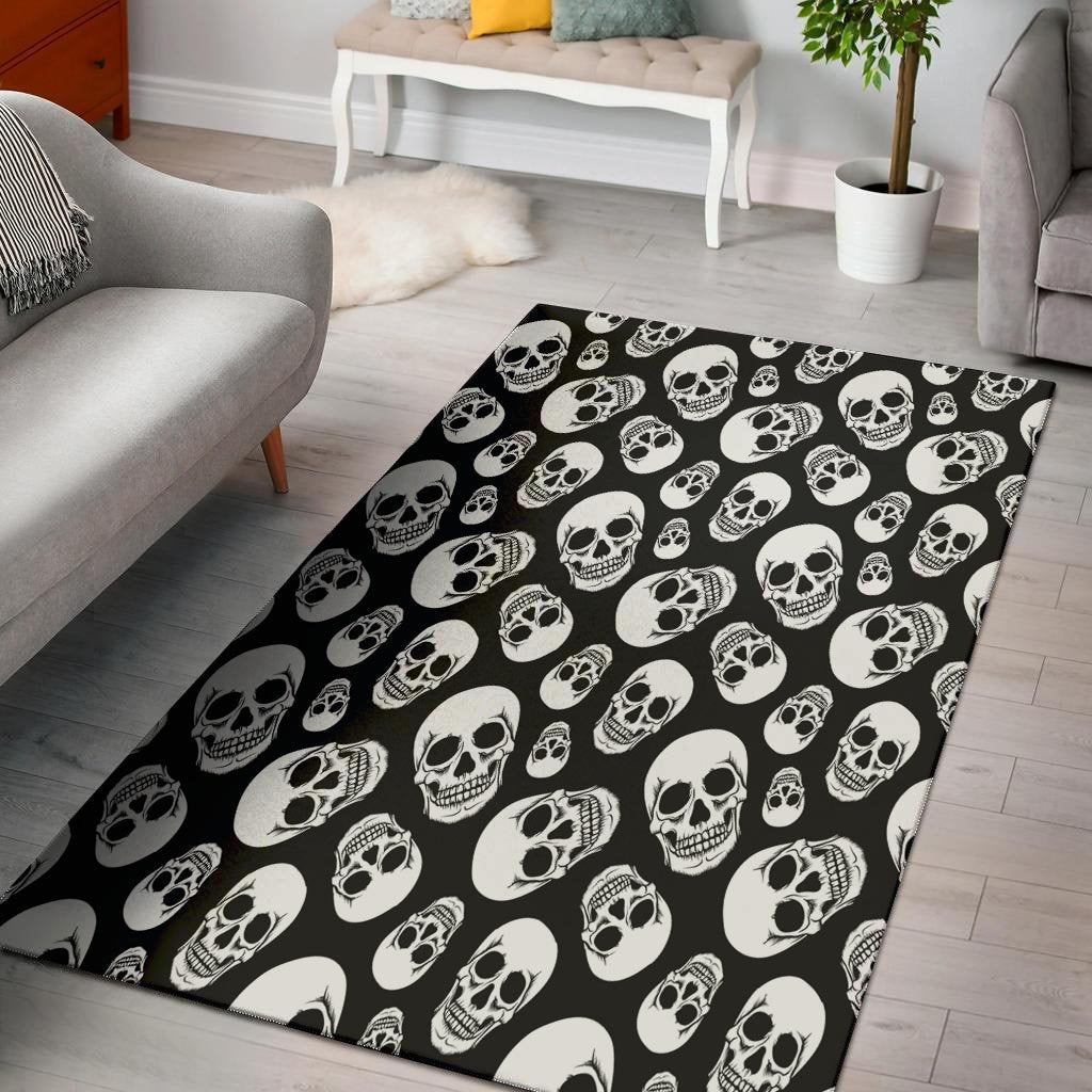 Black Skull Floor Mat-grizzshop