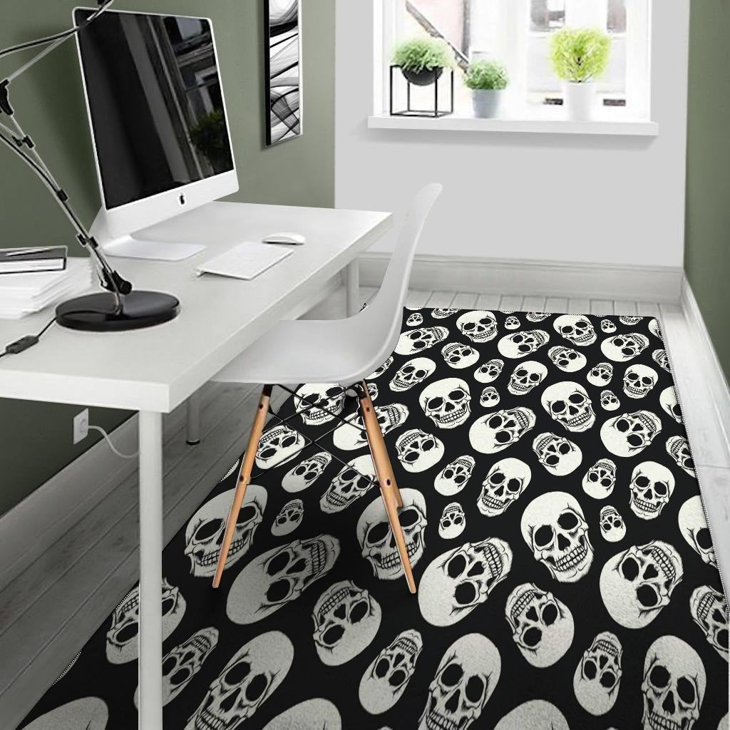 Black Skull Floor Mat-grizzshop