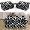 Black Skull Loveseat Cover-grizzshop