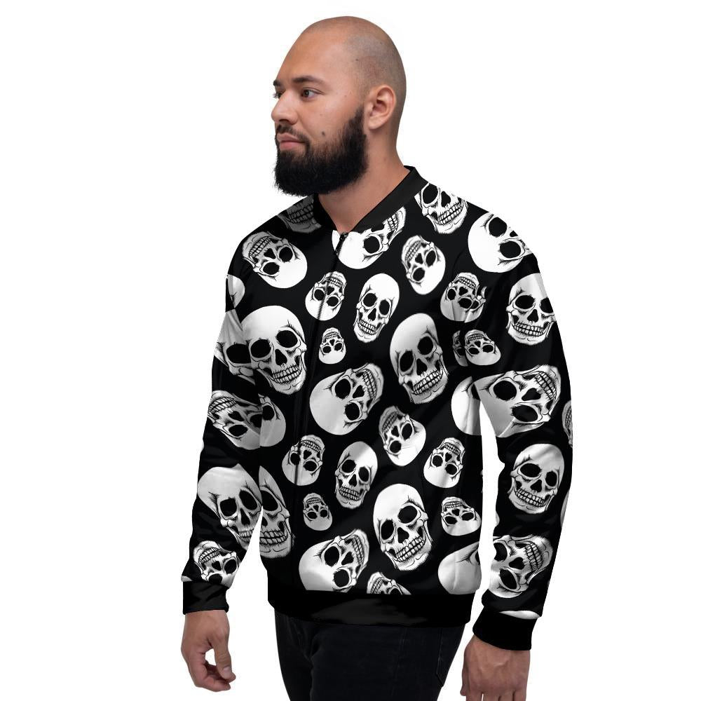 Black Skull Men's Bomber Jacket-grizzshop