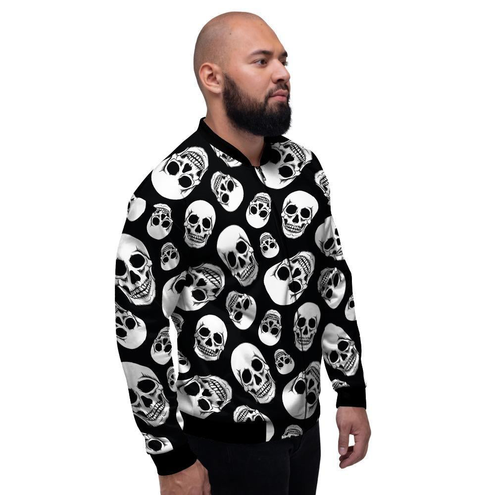 Black Skull Men's Bomber Jacket-grizzshop