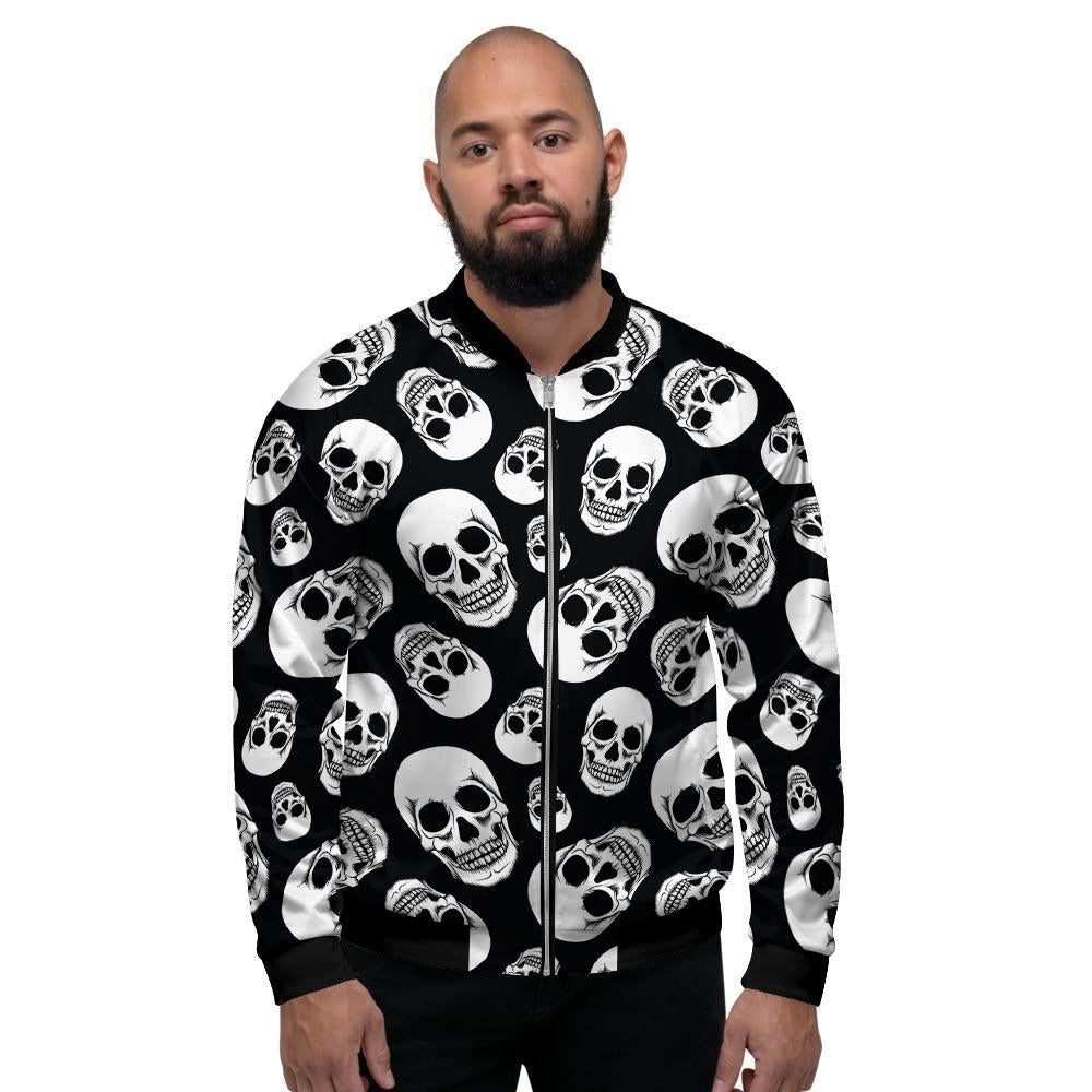 Black Skull Men's Bomber Jacket-grizzshop