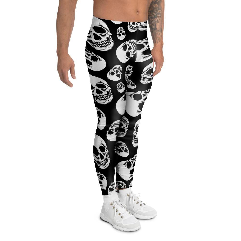 Black Skull Men's Leggings-grizzshop