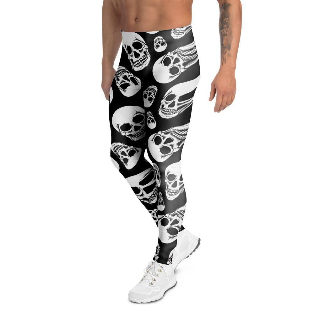 Black Skull Men's Leggings-grizzshop