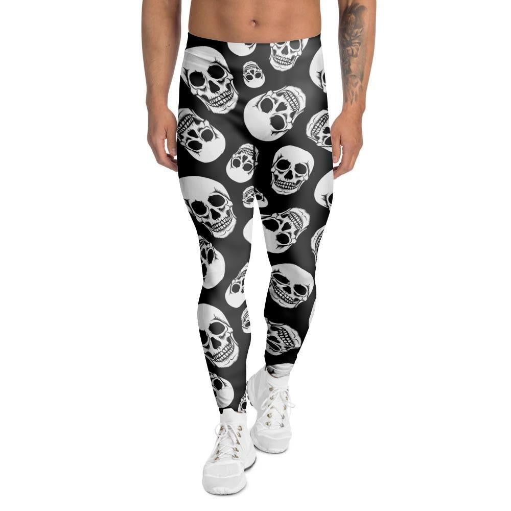 Black Skull Men's Leggings-grizzshop