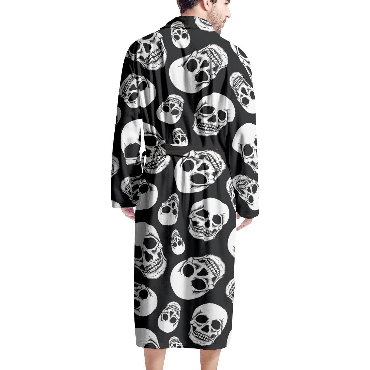 Black Skull Men's Robe-grizzshop