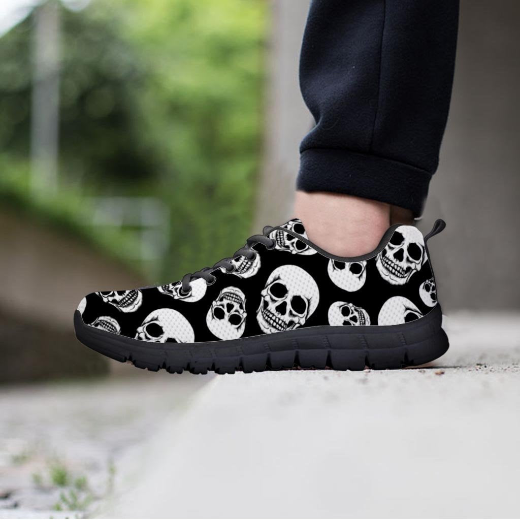 Black Skull Men's Sneakers-grizzshop