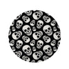 Black Skull Round Rug-grizzshop