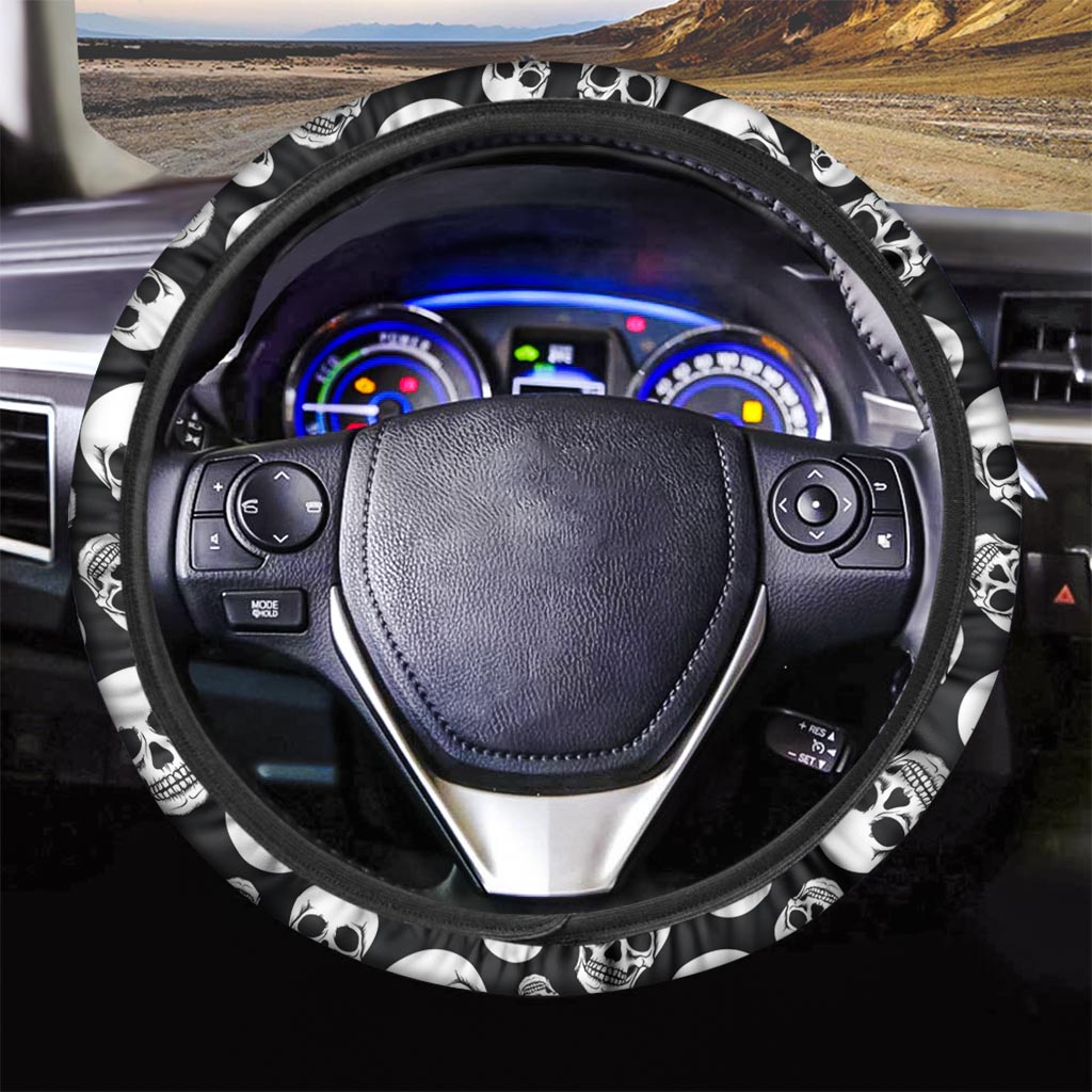 Black Skull Steering Wheel Cover-grizzshop