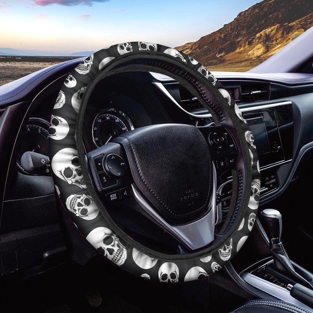 Black Skull Steering Wheel Cover-grizzshop