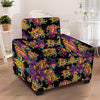 Black Skull Trippy Psychedelic Armchair Cover-grizzshop