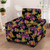 Black Skull Trippy Psychedelic Armchair Cover-grizzshop