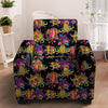 Black Skull Trippy Psychedelic Armchair Cover-grizzshop