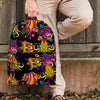 Black Skull Trippy Psychedelic Backpack-grizzshop